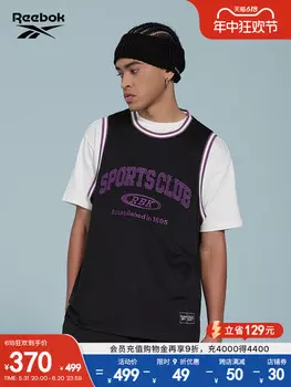 Майка Reebok с логотипом, черный / фиолетовый