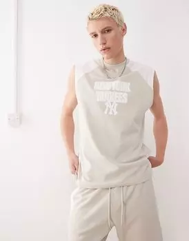 Майка-реглан New Era NY Yankees кремового цвета с рисунком, коорд