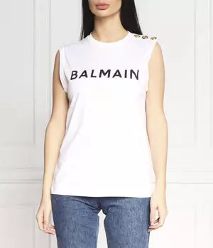 Майка Regular fit Balmain, белый