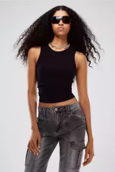 Майка рипсен H&M, черный