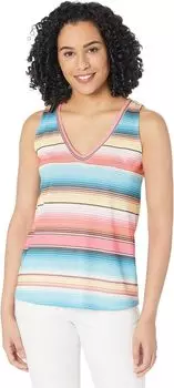 Майка Roper Sweater Knit V-Neck Tank w/ Serape Sublimation Print, белый