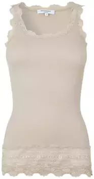 Майка Rosemunde "Benita Silk Top Camisole", с винтажным кружевом на вырезе и широким эластичным кружевом на подоле, цвет Cacao