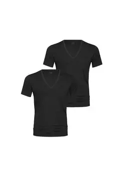 Майка/рубашка с короткими рукавами, 2 шт. сухого хлопка в упаковке mey, черный