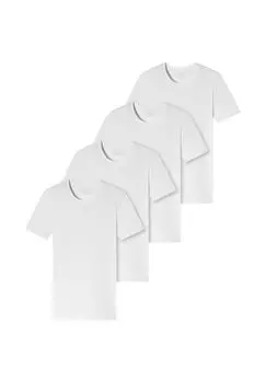 Майка/рубашка с короткими рукавами, упаковка 4 шт. – 95/5 – натуральный хлопок SCHIESSER, белый