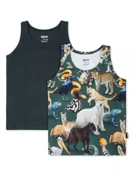 Майка с анималистичным принтом Molo (комплект из двух штук), зеленый