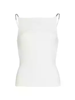 Майка с аппаратным ремешком Brandon Maxwell, слоновая кость