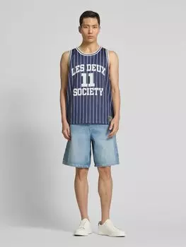 Майка с этикеткой, модель «Силас» Les Deux, темно-синий