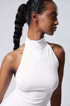 Майка с бретелькой на шее Weekday, белый