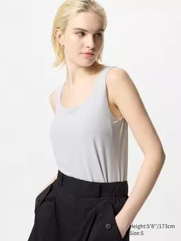 Майка с чашечками Uniqlo, цвет 02 серый