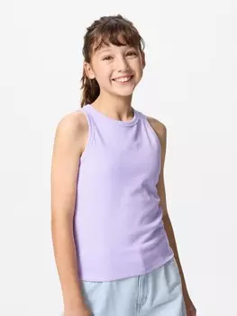 Майка с чашечками в рубчик Uniqlo, цвет 70 фиолетовый
