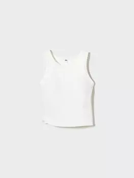 Майка с чашечками в рубчикUniqlo, цвет 00 белый