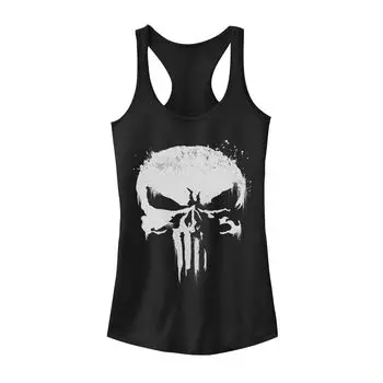 Майка с черепом и брызгами белой краски для юниоров Marvel Punisher Licensed Character, черный