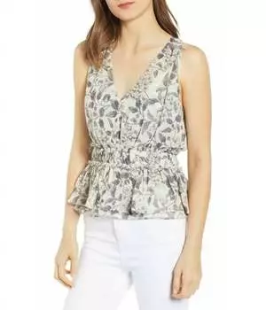 Майка с цветочным принтом Chrissy бежевого цвета bishop + young