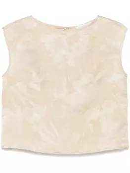 Майка с цветочным жаккардовым узором Incotex, нейтральный