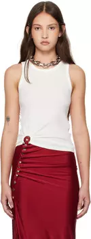 Майка с фирменным пирсингом Rabanne, белый