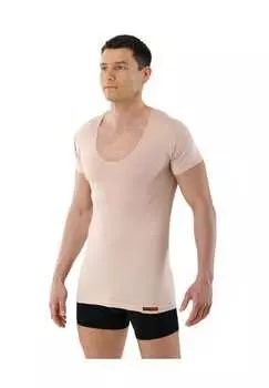 Майка с глубоким V-образным вырезом дышащая с коротким рукавом Albertkreuz, бежевый