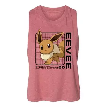 Майка с гоночной спиной Pokemon Eevee Stats для юниоров Licensed Character