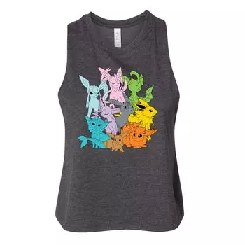 Майка с гоночной спиной Pokemon Eevolutions для юниоров Licensed Character, серый