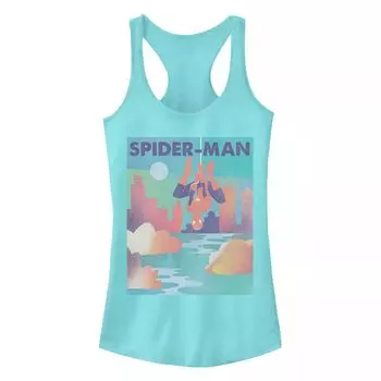 Майка с графическим изображением Skyline города Marvel Spider-Man для юниоров Licensed Character