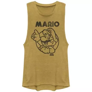 Майка с графическим принтом Nintendo Super Mario Bros для юниоров Licensed Character, цвет Gold Heather