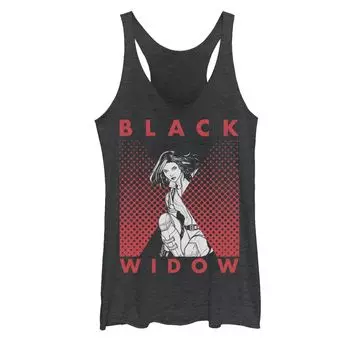 Майка с графическим рисунком и полутоновым портретным логотипом Marvel Black Widow для юниоров Licensed Character
