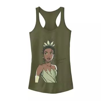 Майка с графическим рисунком принцессы Тианы для юниоров Disney's The Princess & The Frog Licensed Character, цвет Military Green