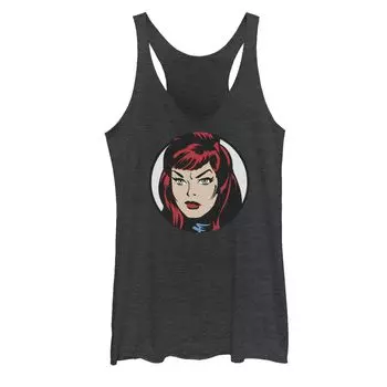 Майка с изображением большого лица Marvel Black Widow для юниоров Licensed Character