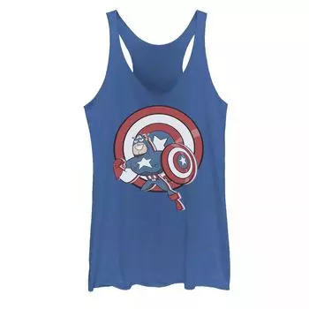 Майка с изображением щита и портрета Marvel в стиле ретро для юниоров Marvel Капитан Америка Licensed Character