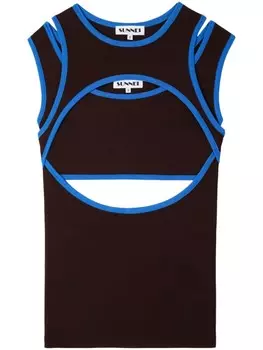 Майка с контрастной отделкой Sunnei, коричневый