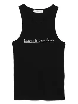 Майка с кристаллическим логотипом Ludovic de Saint Sernin, черный