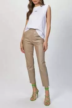 Майка с круглым вырезом и микрологотипом белого цвета MSGM