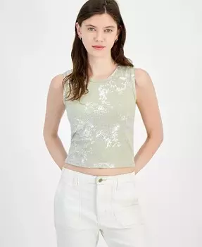 Майка с круглым вырезом в рубчик из фольги для юниоров Just Polly, черный