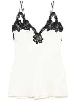 Майка с кружевными деталями Jil Sander, нейтральный