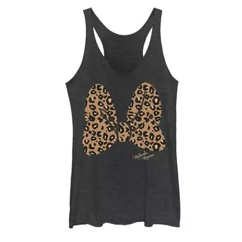 Майка с леопардовым принтом и бантом Disney Disney Minnie Mouse для юниоров Licensed Character, цвет Black Heather