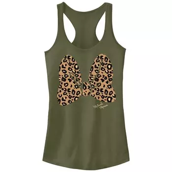 Майка с леопардовым принтом и бантом Disney Disney Minnie Mouse для юниоров Licensed Character, цвет Military Green