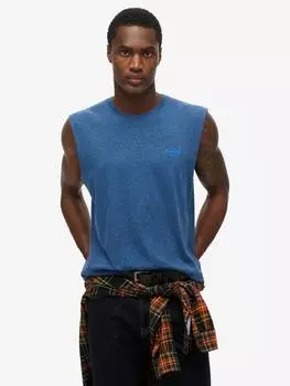 Майка с логотипом essential из органического хлопка Superdry, цвет Bright Blue Grit