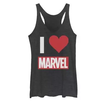 Майка с логотипом Marvel I Heart Marvel Ultimate Fan Love Brick для юниоров Licensed Character