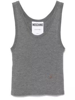 Майка с логотипом Moschino, серый