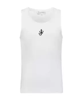 Майка с логотипом в рубчик Jw Anderson, белый