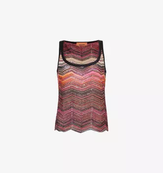 Майка с металлическим узором и шевронным узором Missoni, черный