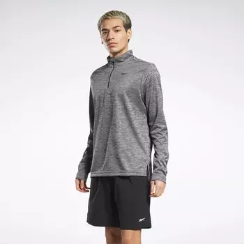 Майка с молнией до четверти для тренировки Reebok, серый