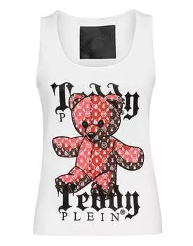 Майка с монограммой Teddy Bear PHILIPP PLEIN, белый