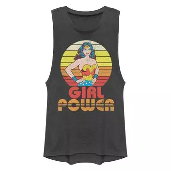 Майка с мускулистой графикой «Чудо-женщина» из комиксов DC Comics для юниоров «Girl Power» Licensed Character