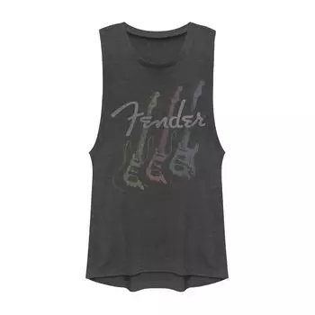 Майка с мускулистой текстурой Fender Stacked Guitar для юниоров с выцветшим логотипом Licensed Character