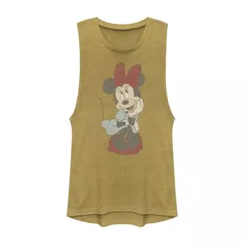 Майка с мускулистым рисунком Disney's Mickey And Friends Minnie Mouse для подростков с выцветшим портретом Licensed Character
