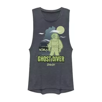 Майка с мускулистым рисунком Scooby-Doo для юниоров "Ghost Diver" Licensed Character, цвет Denim Heather