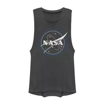 Майка с мышцами со светящимся черно-белым логотипом NASA для юниоров Licensed Character