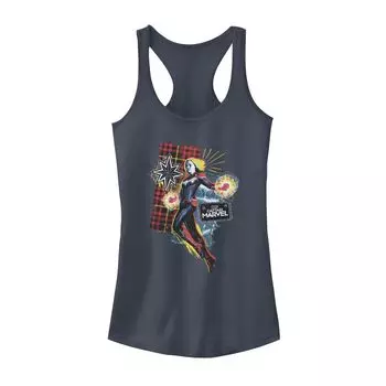 Майка с нашивкой в стиле гранж для юниоров Marvel Captain Marvel Licensed Character