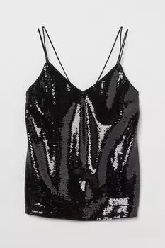 Майка с пайетками H&amp;M, черный