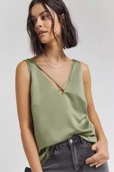 Майка с перекрещивающимися бретельками Simply Be, зеленый